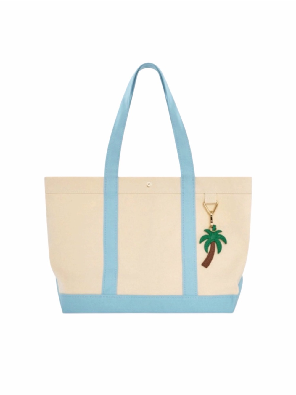 BaubleBar Canvas Tote Bag With Palm Tree Charm NWT